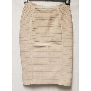 Women’s Form-Fitting Champagne Midi Pencil Skirt Sz S/M NWOT Back Zipper Detail